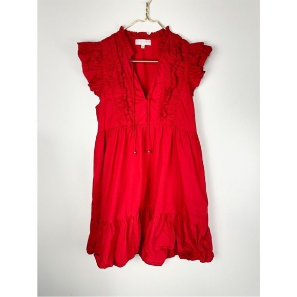 Caroline Constas Red Ruffle Dress - Picture 1 of 3
